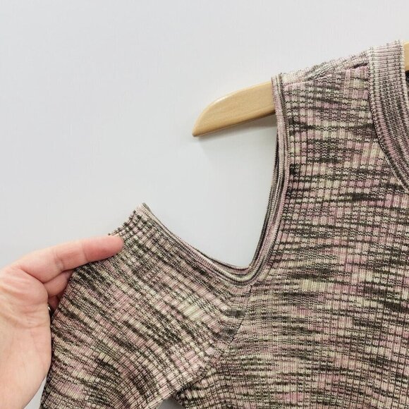 INC International Concepts Womens Large Cold Shoulder Space Dye Sweater $79 2454 - Picture 3 of 7